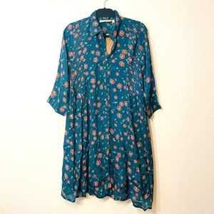Madewell x Reistor Floral Collared Dress